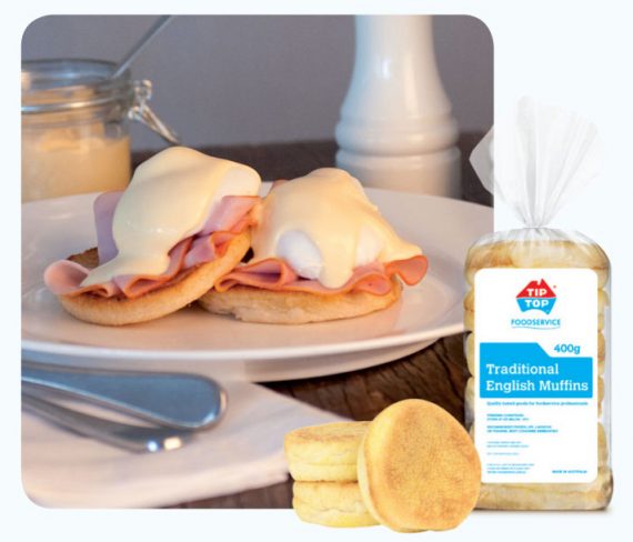 Traditional English Muffins 400g x 6pce (Tip Top)