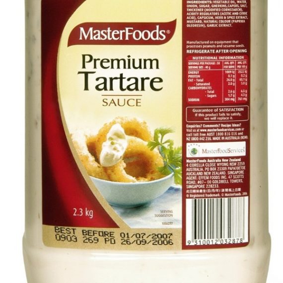 Tartare Sauce 2.3kg (Masterfoods)